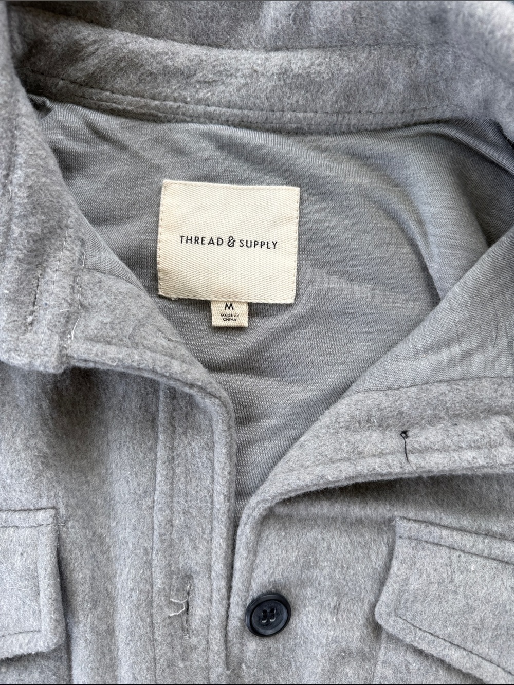Women's Gray Button-Front Shacket - Picture 2 of 3